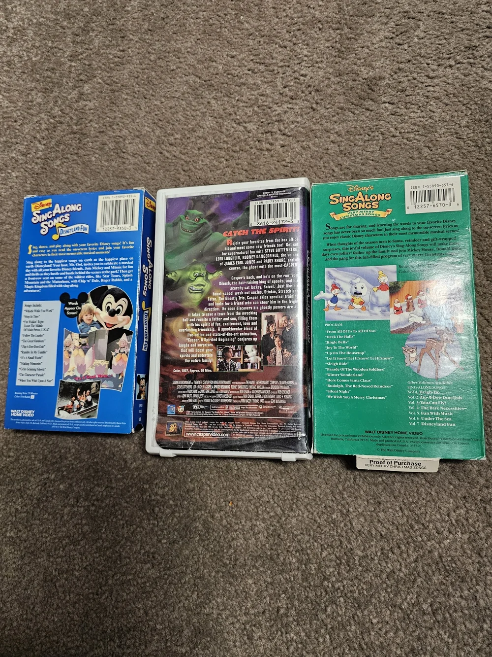 Disney Sing Along Songs VHS Movie Bundle